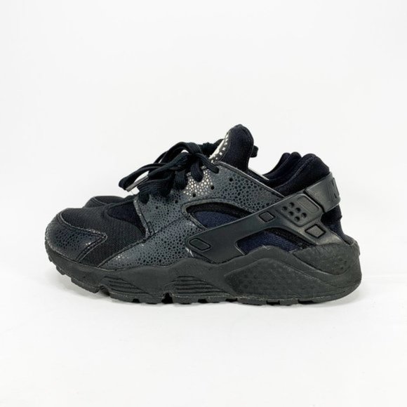 NIKE Men's Air Huarache Black/Black Sneakers - Picture 4 of 13